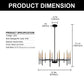12-Light Modern Farmhouse Black and Gold Chandelier for Dining Room Over Table,Hanging Ceiling Candle Chandeliers