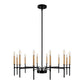 12-Light Modern Farmhouse Black and Gold Chandelier for Dining Room Over Table,Hanging Ceiling Candle Chandeliers