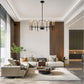 12-Light Modern Farmhouse Black and Gold Chandelier for Dining Room Over Table,Hanging Ceiling Candle Chandeliers