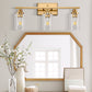 24 in. 3-Light Industrial Gold Vanity Light Fixtures for Bathroom with Clear Glass Shades