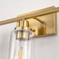 24 in. 3-Light Industrial Gold Vanity Light Fixtures for Bathroom with Clear Glass Shades