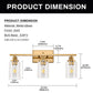 24 in. 3-Light Industrial Gold Vanity Light Fixtures for Bathroom with Clear Glass Shades