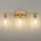 24 in. 3-Light Industrial Gold Vanity Light Fixtures for Bathroom with Clear Glass Shades