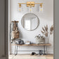 24 in. 3-Light Industrial Gold Vanity Light Fixtures for Bathroom with Clear Glass Shades
