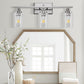 24 in. 3-Light Industrial Brushed Nickel Vanity Light Fixtures for Bathroom with Clear Glass Shades