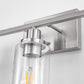 24 in. 3-Light Industrial Brushed Nickel Vanity Light Fixtures for Bathroom with Clear Glass Shades