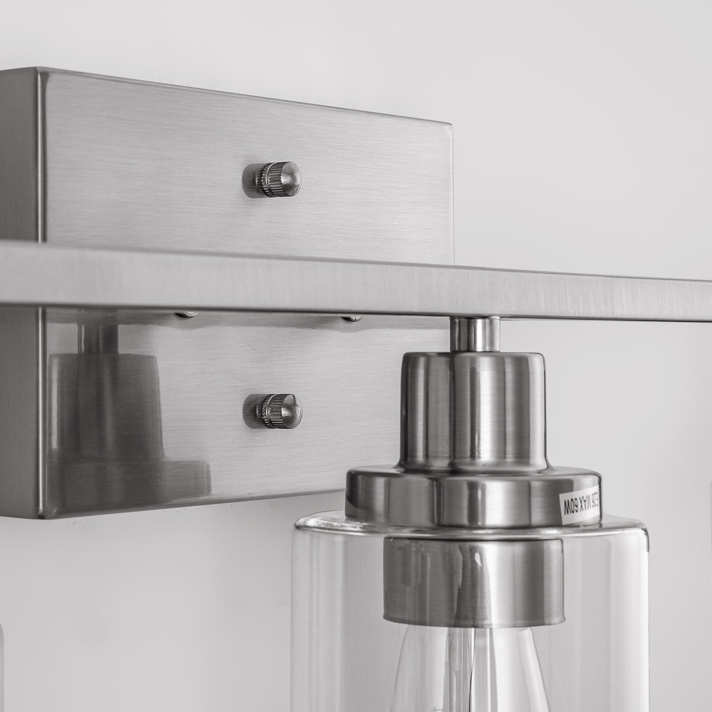 24 in. 3-Light Industrial Brushed Nickel Vanity Light Fixtures for Bathroom with Clear Glass Shades