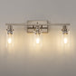 24 in. 3-Light Industrial Brushed Nickel Vanity Light Fixtures for Bathroom with Clear Glass Shades