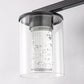 18 in. Modern 3-Light Black Crystal LED Vanity Light with Clear Glass Shades, Dimmable Lighting