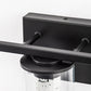 18 in. Modern 3-Light Black Crystal LED Vanity Light with Clear Glass Shades, Dimmable Lighting