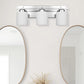 22 in. 3-Light Chrome Bathroom Vanity Light with Milk White Glass Shades for Mirror