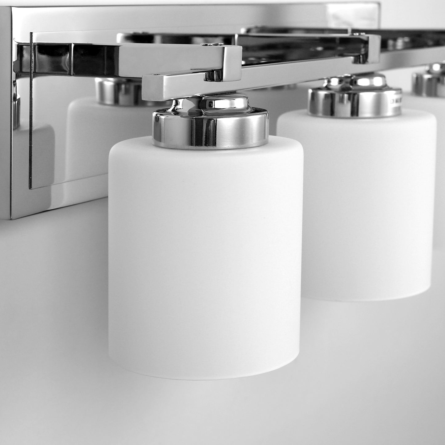 22 in. 3-Light Chrome Bathroom Vanity Light with Milk White Glass Shades for Mirror