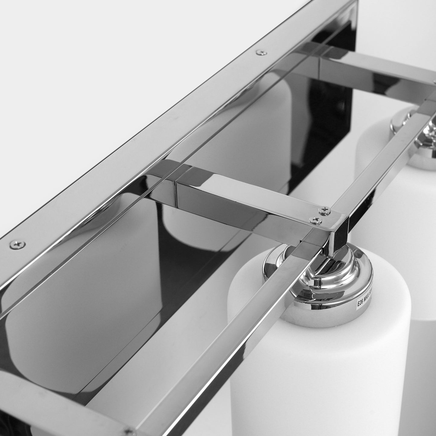 22 in. 3-Light Chrome Bathroom Vanity Light with Milk White Glass Shades for Mirror