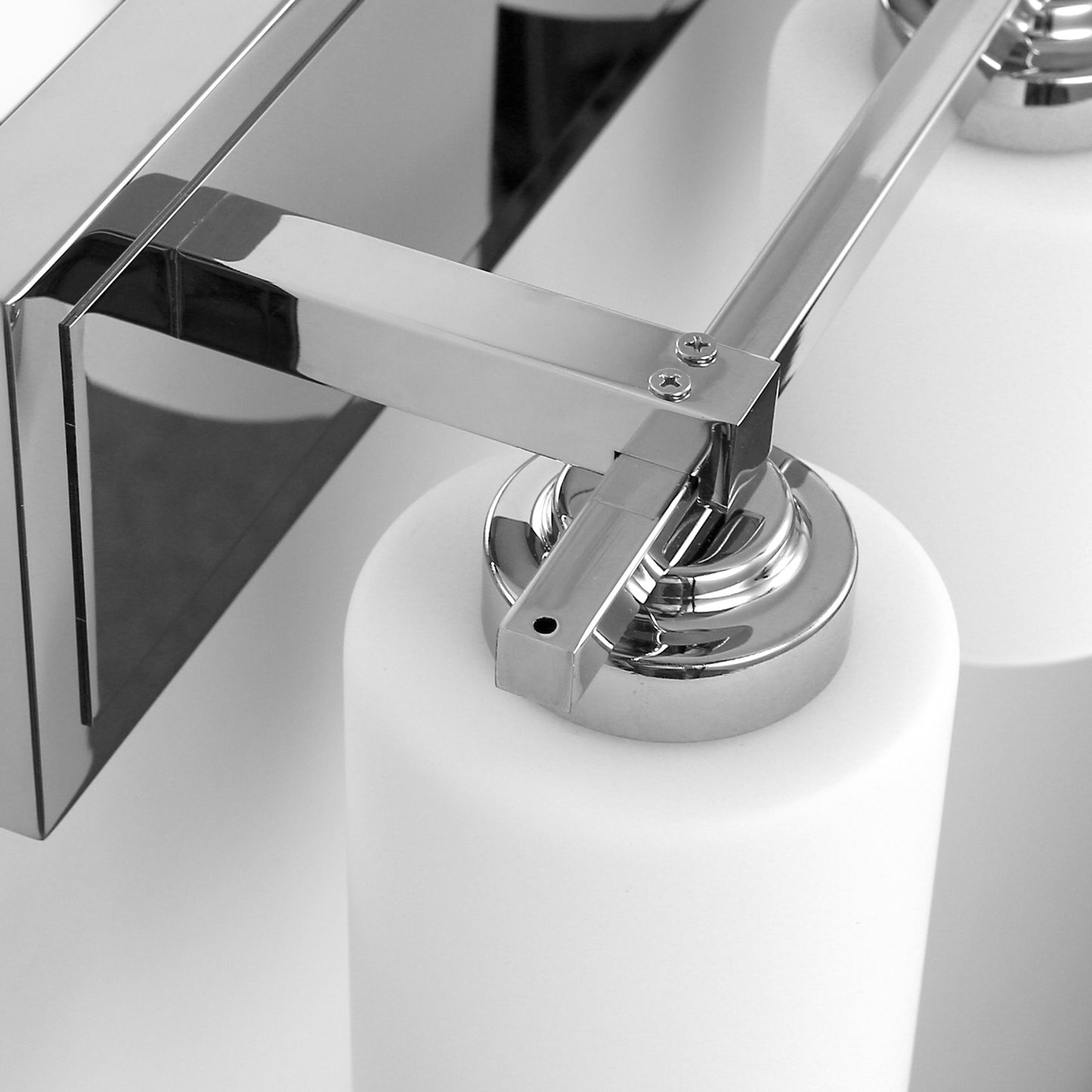 22 in. 3-Light Chrome Bathroom Vanity Light with Milk White Glass Shades for Mirror