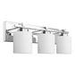 22 in. 3-Light Chrome Bathroom Vanity Light with Milk White Glass Shades for Mirror