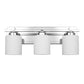 22 in. 3-Light Chrome Bathroom Vanity Light with Milk White Glass Shades for Mirror