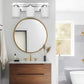 22 in. 3-Light Chrome Bathroom Vanity Light with Milk White Glass Shades for Mirror