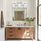 22 in. 3-Light Chrome Bathroom Vanity Light with Milk White Glass Shades for Mirror