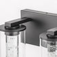 17 in. 3-Light Integrated LED Bathroom Black Vanity Light with Crystal Accents, Dimmable and Adjustable Lighting