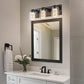 17 in. 3-Light Integrated LED Bathroom Black Vanity Light with Crystal Accents, Dimmable and Adjustable Lighting