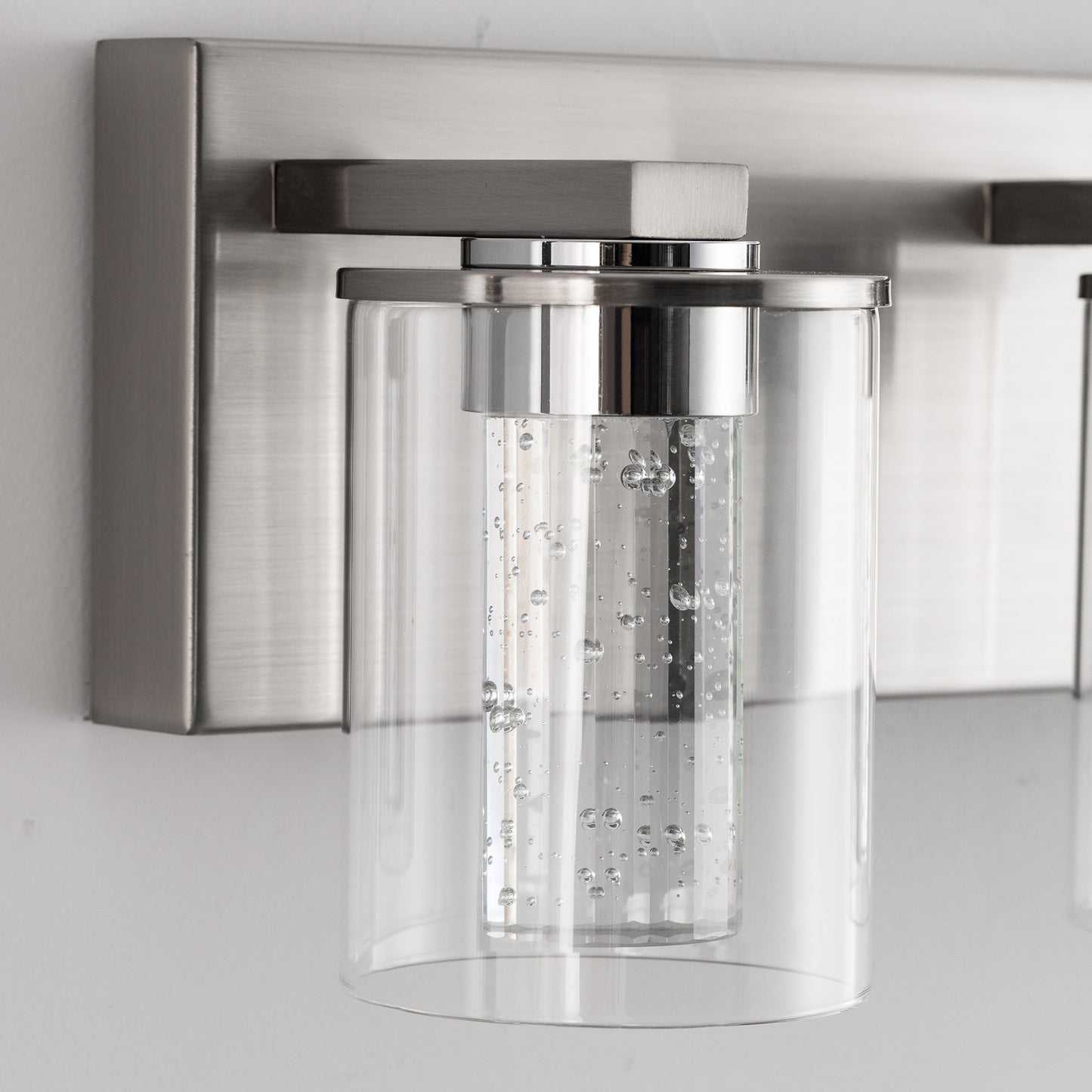 24 in. 4-Light Brushed Nickel Integrated LED Bathroom Vanity Light Fixture Dimmable with White/Neutral/Warm Light