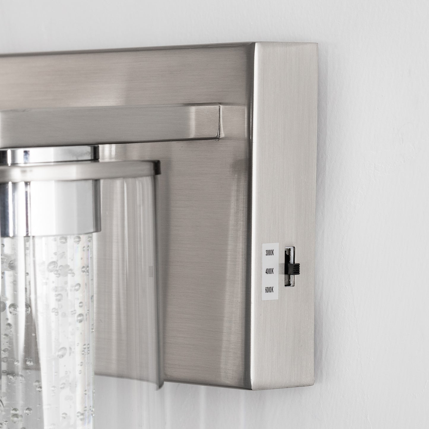 24 in. 4-Light Brushed Nickel Integrated LED Bathroom Vanity Light Fixture Dimmable with White/Neutral/Warm Light