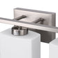 22 in. 3 Light Nickel Modern Square Vanity Light for Bathroom, Bedroom, Hallway with Milk White Glass Shades