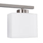 22 in. 3 Light Nickel Modern Square Vanity Light for Bathroom, Bedroom, Hallway with Milk White Glass Shades