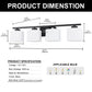 31 in. 4 Light Matte Black Modern Square Vanity Light for Bathroom, Bedroom, Hallway with Milk White Glass Shades