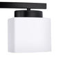 33.5 in. 4-Light Black Modern Square Vanity Light for Bathroom, Bedroom with Curved Arms and Milk White Glass Shades
