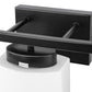 41 in. 5-Light Matte Black Modern Industrial Square Vanity Light for Bathroom with Curved Arms and Milk White Shades