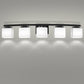41 in. 5-Light Matte Black Modern Industrial Square Vanity Light for Bathroom with Curved Arms and Milk White Shades