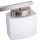 41 in. 5-Light Nickel Modern Square Vanity Light for Bathroom, Bedroom with Curved Arms and Milk White Glass Shades