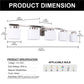 41 in. 5-Light Nickel Modern Square Vanity Light for Bathroom, Bedroom with Curved Arms and Milk White Glass Shades