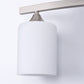 22 in. 3 Light Nickel Modern Cylinder Vanity Light for Bathroom, Bedroom with Curved Arms and Milk White Glass Shades