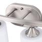 28 in. 4-Light Nickel Modern Cylinder Vanity Light for Bathroom, Bedroom with Curved Arms and Milk White Glass Shades