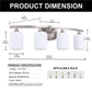 28 in. 4-Light Nickel Modern Cylinder Vanity Light for Bathroom, Bedroom with Curved Arms and Milk White Glass Shades