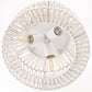 11.8 in. 3-Light White Rattan Flush Mount Ceiling Light for Hallway, Bedroom or Living Room