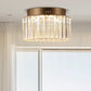 10 in. Gold Cylinder 1-Light Dimmable LED Flush Mount Ceiling Light Fixture with 3CCT Control