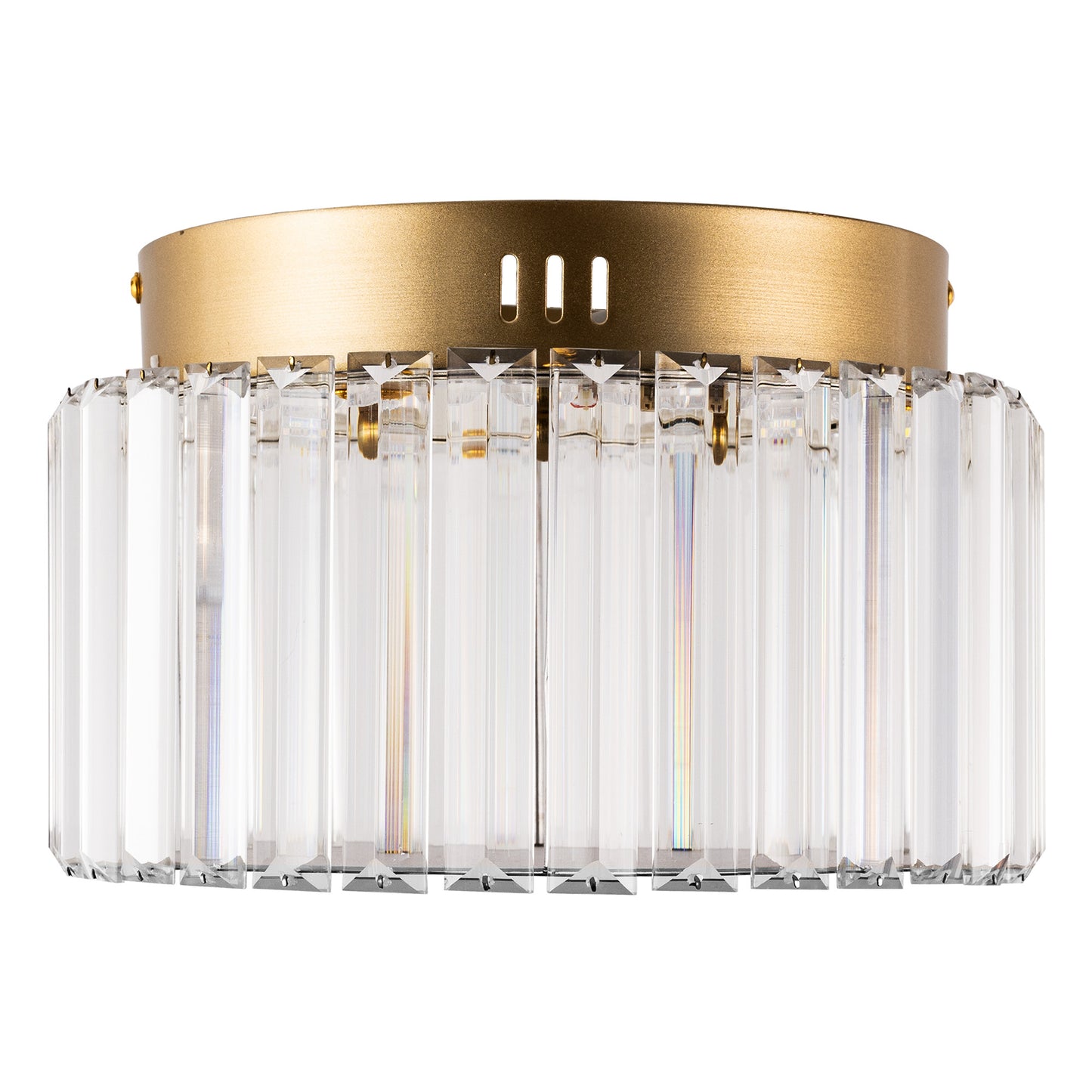 10 in. Gold Cylinder 1-Light Dimmable LED Flush Mount Ceiling Light Fixture with 3CCT Control