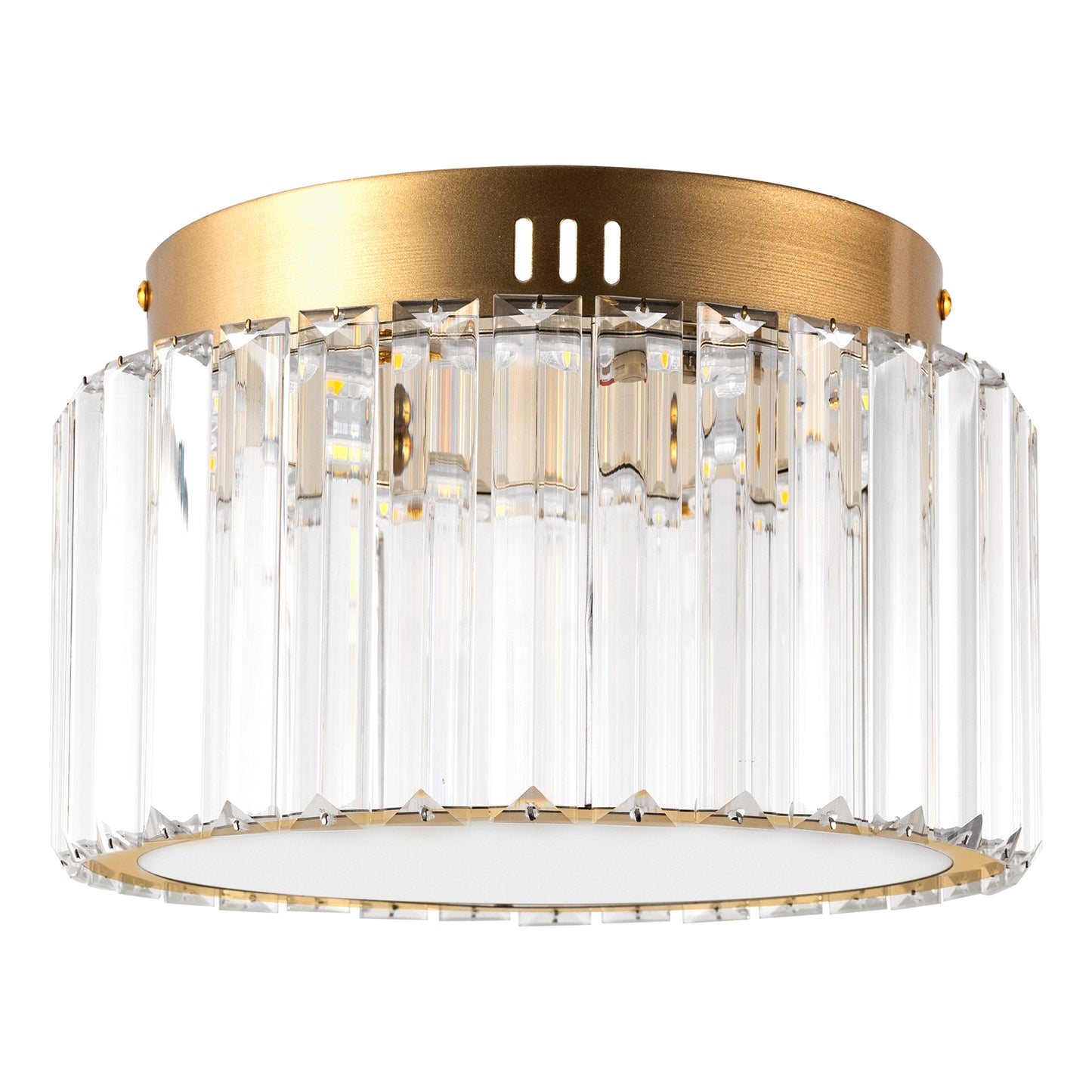 10 in. Gold Cylinder 1-Light Dimmable LED Flush Mount Ceiling Light Fixture with 3CCT Control