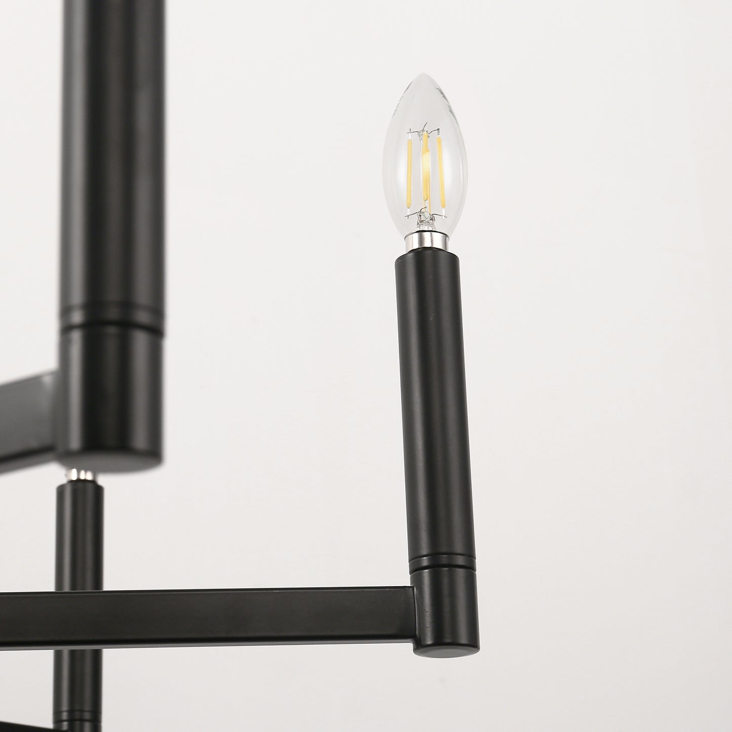 8-Light Black Farmhouse Chandelier with Candle Design for Dining Room, Kitchen Island, or Foyer