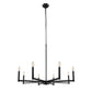 8-Light Black Farmhouse Chandelier with Candle Design for Dining Room, Kitchen Island, or Foyer
