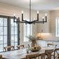 8-Light Black Farmhouse Chandelier with Candle Design for Dining Room, Kitchen Island, or Foyer