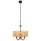 5-Light Hand Woven Rattan Pendant Light, Boho Large Farmhouse Chandelier Rattan Shade for Living Room