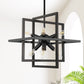 8-Light Black Modern Geometric Chandeliers, Industrial Adjustable Hanging Sputnik Pendant Light
