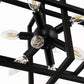8-Light Black Modern Geometric Chandeliers, Industrial Adjustable Hanging Sputnik Pendant Light