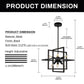 8-Light Black Modern Geometric Chandeliers, Industrial Adjustable Hanging Sputnik Pendant Light