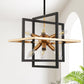8-Light Black and Gold Modern Geometric Chandeliers, Industrial Adjustable Hanging Sputnik Pendant Light