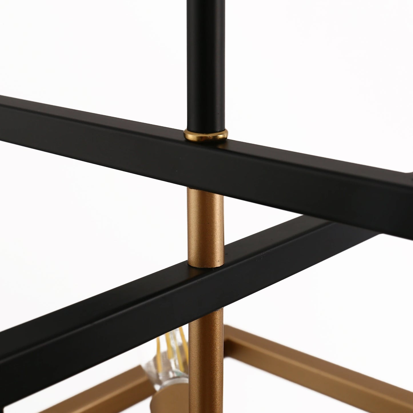 8-Light Black and Gold Modern Geometric Chandeliers, Industrial Adjustable Hanging Sputnik Pendant Light